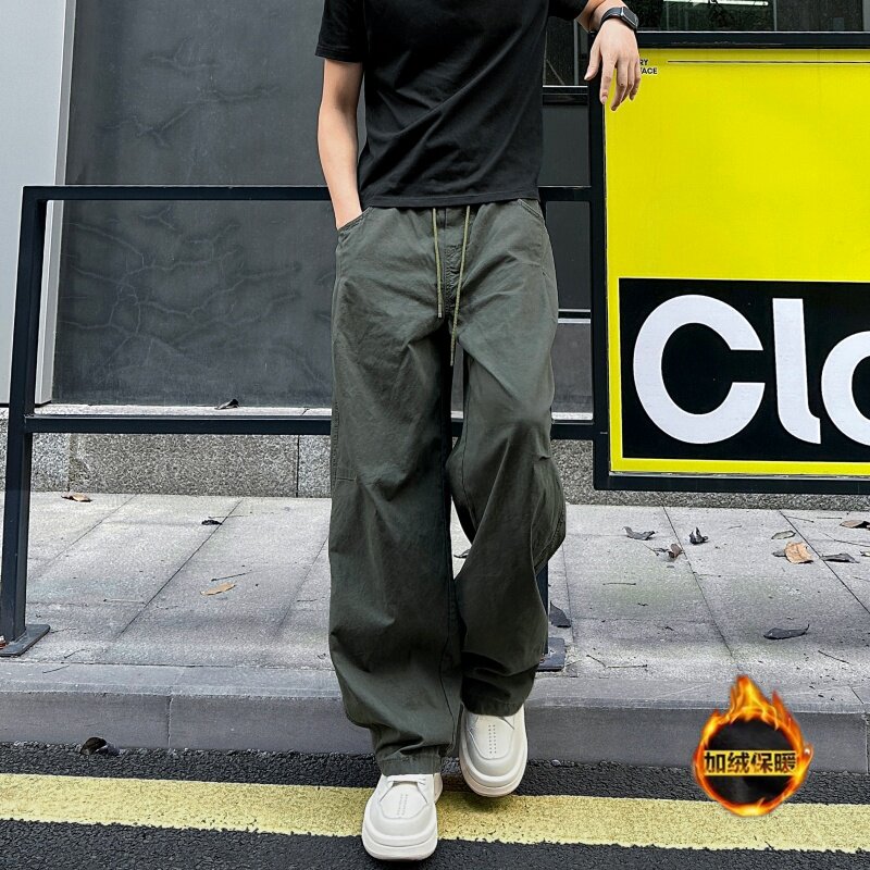 QUALCOMM加厚保暖直筒伞兵工装裤