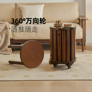ll实木矮凳可叠放凳子茶几组合客厅圆凳家用餐桌凳折叠堆放收纳椅