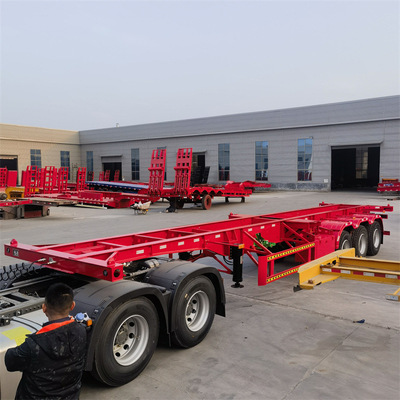 源头厂家定制骨架式半挂车 集装箱运输拖盘 13.95米集装箱骨架