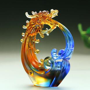 琉璃龙摆件风调雨顺龙家居装饰品客厅办公室桌面工艺礼品摆饰风生