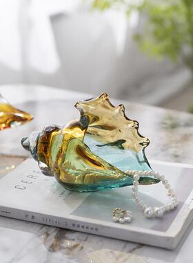 慕南无障碍豪华艺术釉面彩色海螺装饰入口电视柜酒柜家居存储装饰