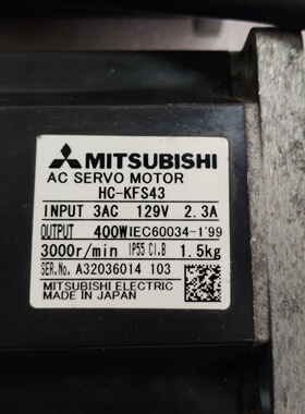 三菱伺服电机HCKFS43400W功率3000转分议价