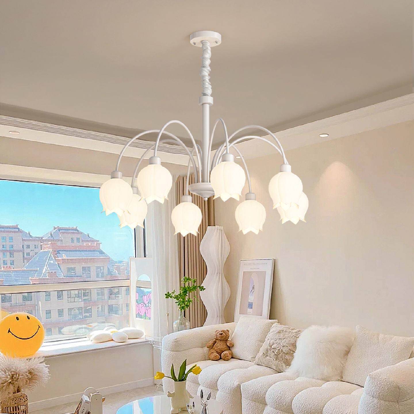 客厅吊灯奶油风简约大气创意餐厅灯新款法式田园网红卧室房间灯具