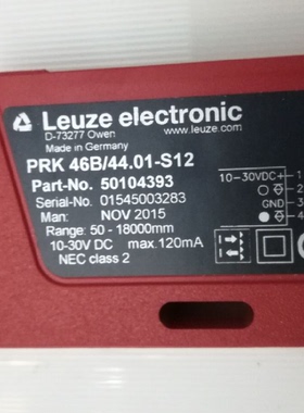 配件PRK46B44.01S1250104393LEUZE劳易议价