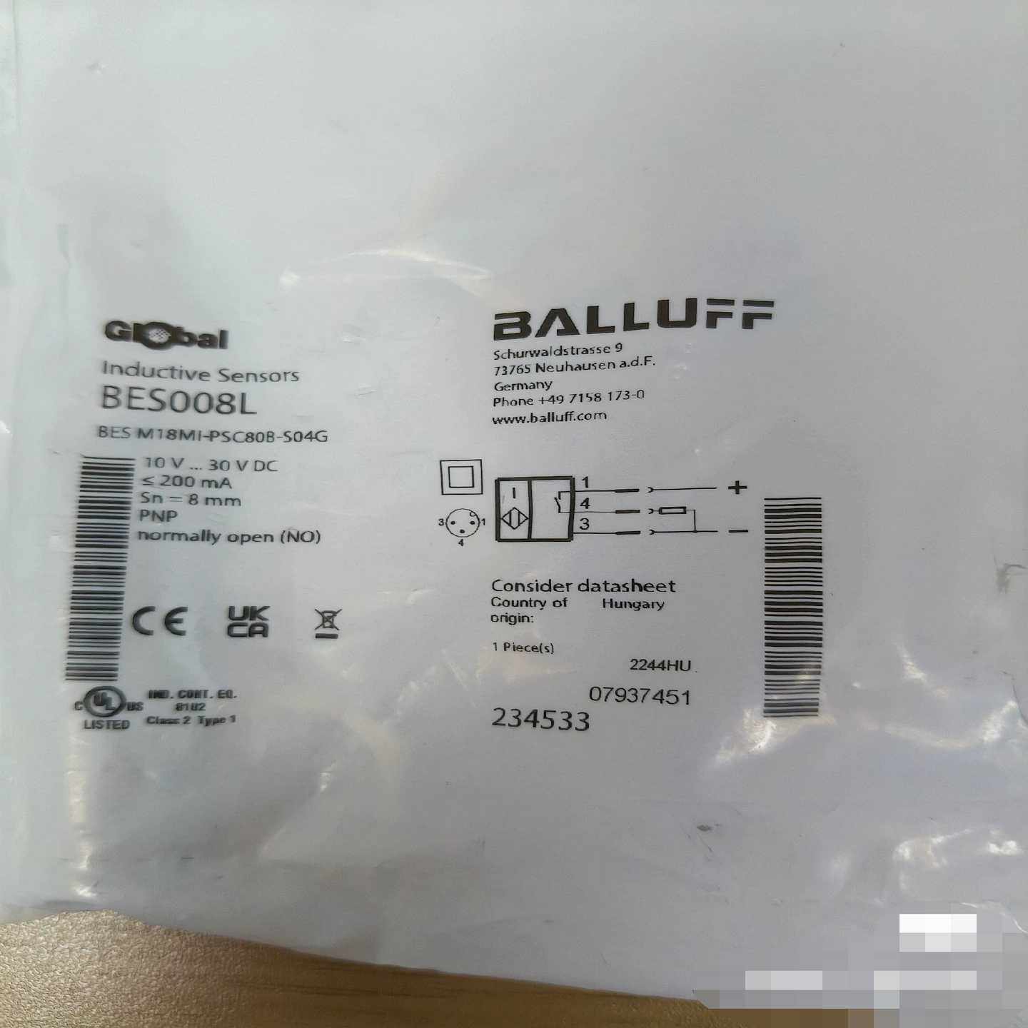 全新原装正品BES008LBESM18MI-PSC80B