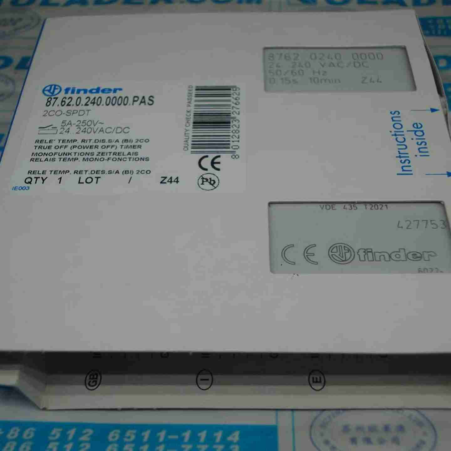 议价-芬得FINDER时间继电器87.62.0.2W40.0000.PAS原装正品