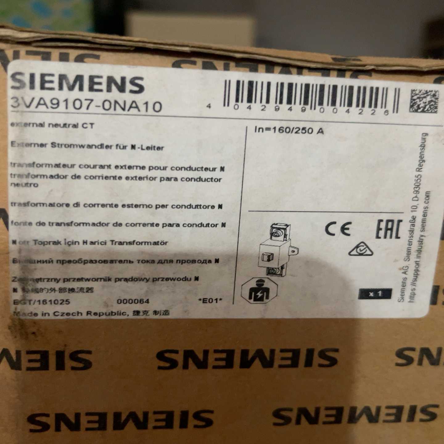 3VA9107-0NA10外部电流互感器用于N线用3V【博航商行】