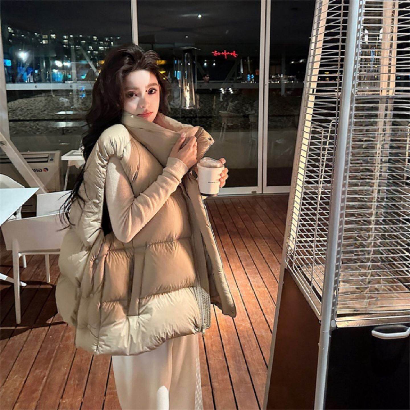 泡芙羽绒马甲背心女款2025新款秋冬季坎肩外穿独特超好看叠穿马夹