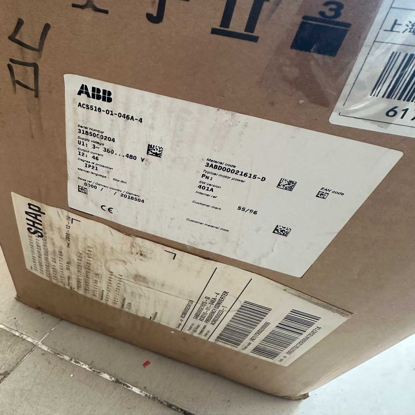 咨询-ABB变频器ACS510-01-046A-422kw原