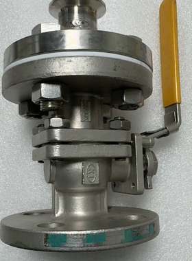 KI精密铸造法兰球阀DN25CF8材质带黄色手柄议价