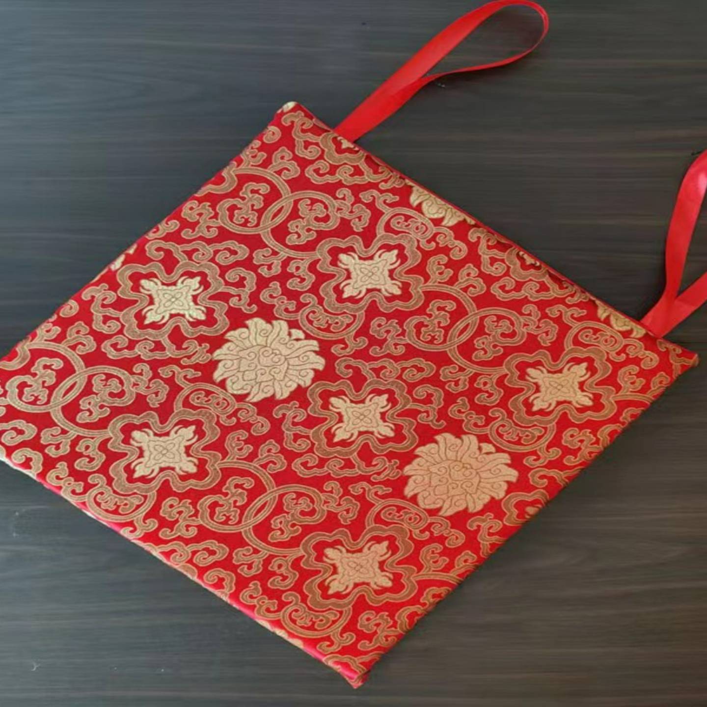 红木沙发坐垫中式绸缎实木茶椅太师椅圈椅海绵垫可定制四季防滑垫