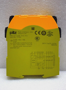 PILZ751106PNOZs6C24VDC3n/o1n/c安全继电器24VDC