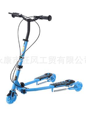 儿童蛙式滑板车4-12岁三轮折叠剪刀车青少年龙行摇摆车跨境代发
