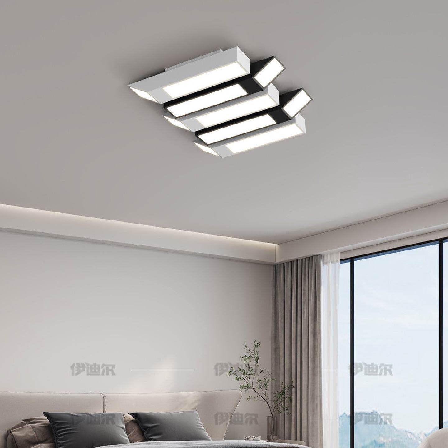 极简客厅灯现代简约led吸顶灯北欧黑白钢琴键卧室护眼灯新款灯具