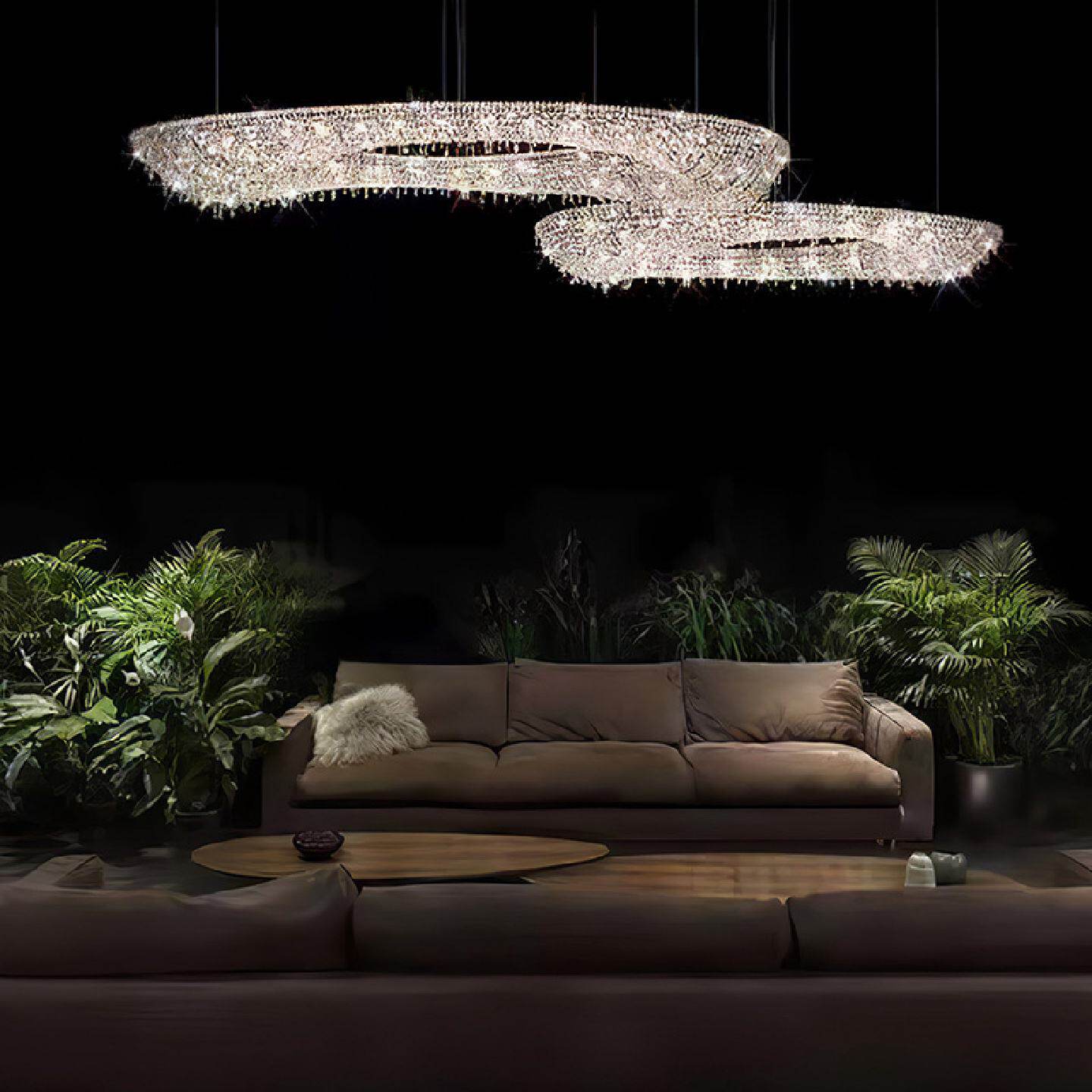 2021意大利轻奢水晶吊灯现代简约客厅餐厅奢华大堂别墅灯LED节能