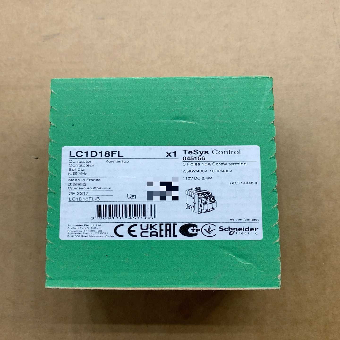 直流110V接触器LC1D18FL询价