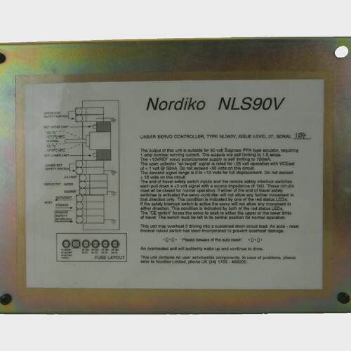 Nordiko NLS90V Linear Servo Controller 9550 Shield Metal Fil
