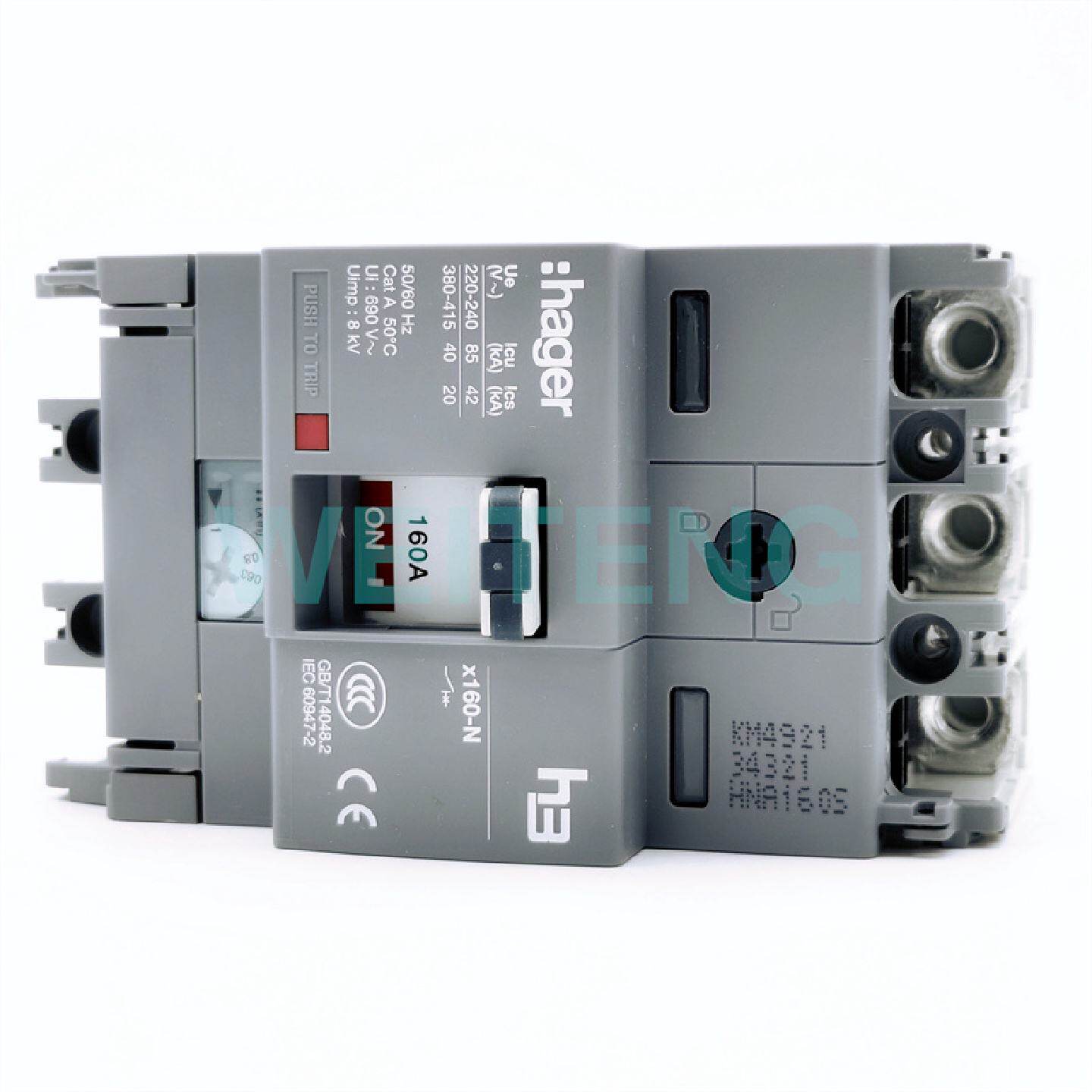 供应HAGER海格 HNA160S 塑壳断路器 H3 X160-