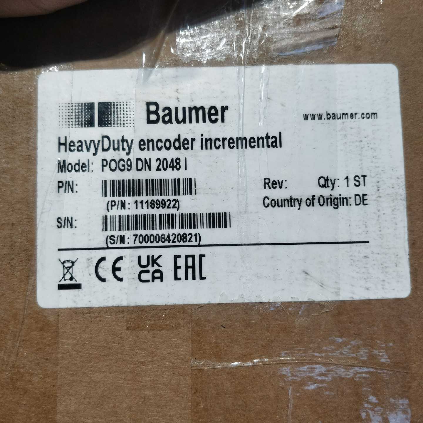 咨询-堡盟baumer编码器POG9DN2048I