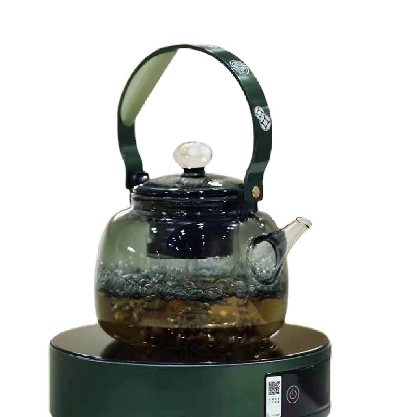 晋芳高硼硅玻璃煮茶壶蒸茶壶星空盖钮提梁壶家用大容量耐热烧水壶