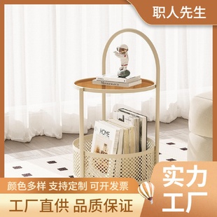 创意沙发边几网红简约奶油风小推车收纳可移动现代小茶几迷你 法式