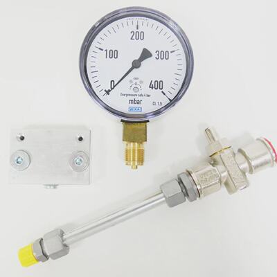 WIKA Manometer 0400mBar Druckventil DKH Dungs PrfbrennerAnsc