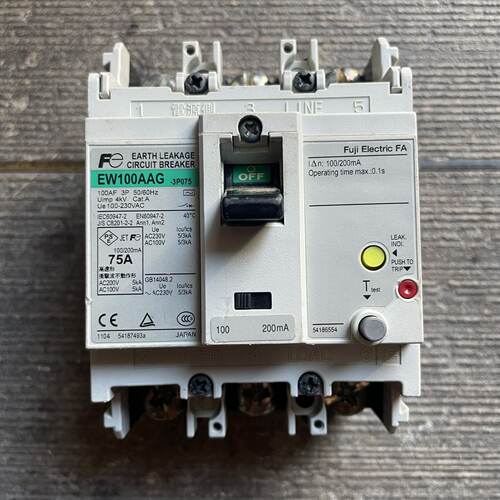 二手拆机富士漏电保护器型号EW100AAG75A3P-议价