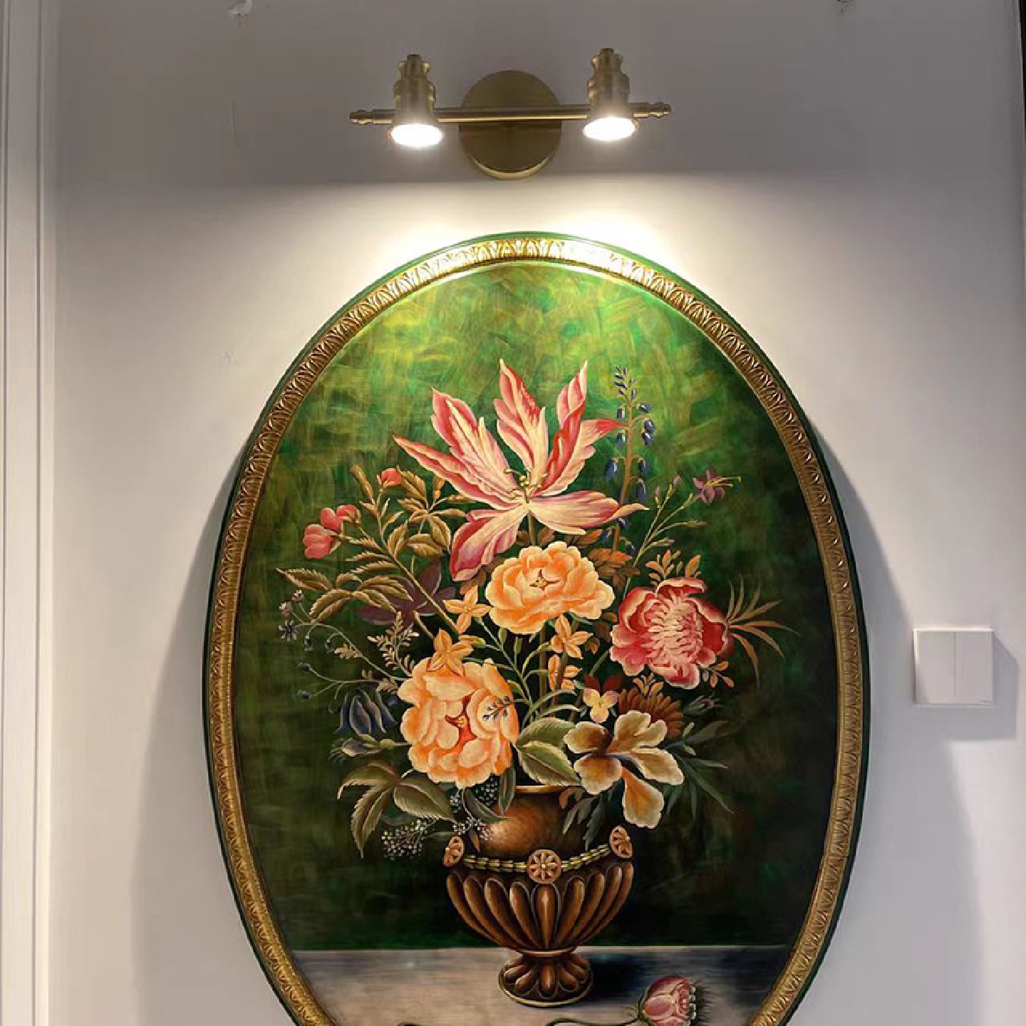 美式复古全铜浴室装饰画镜前灯卫生间led防水洗漱镜卧室床头灯具图片