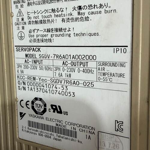 议价Yaskawa Driver Sgdv7R6a01a002000适用