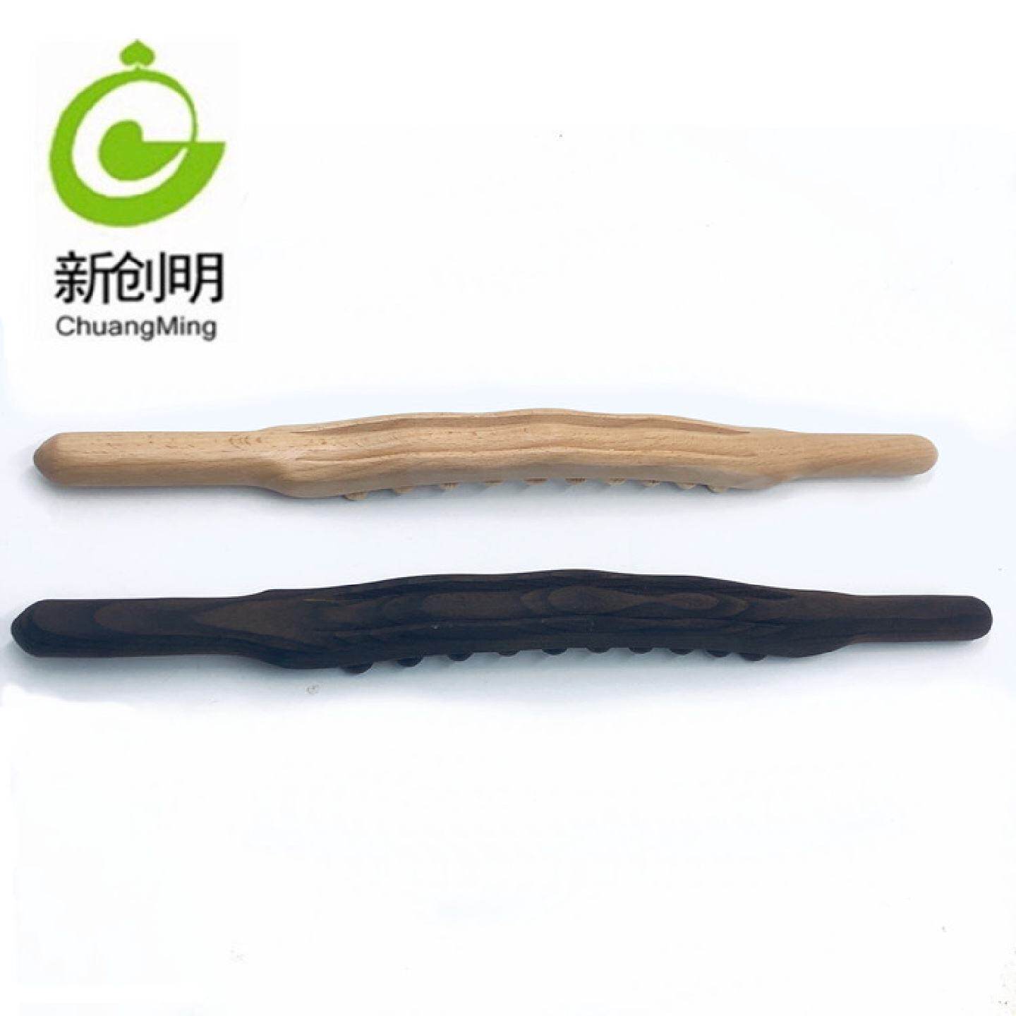 升级版榉木按摩棒双排按摸擀筋棒一根全身用刮痧棒可来样印LOG