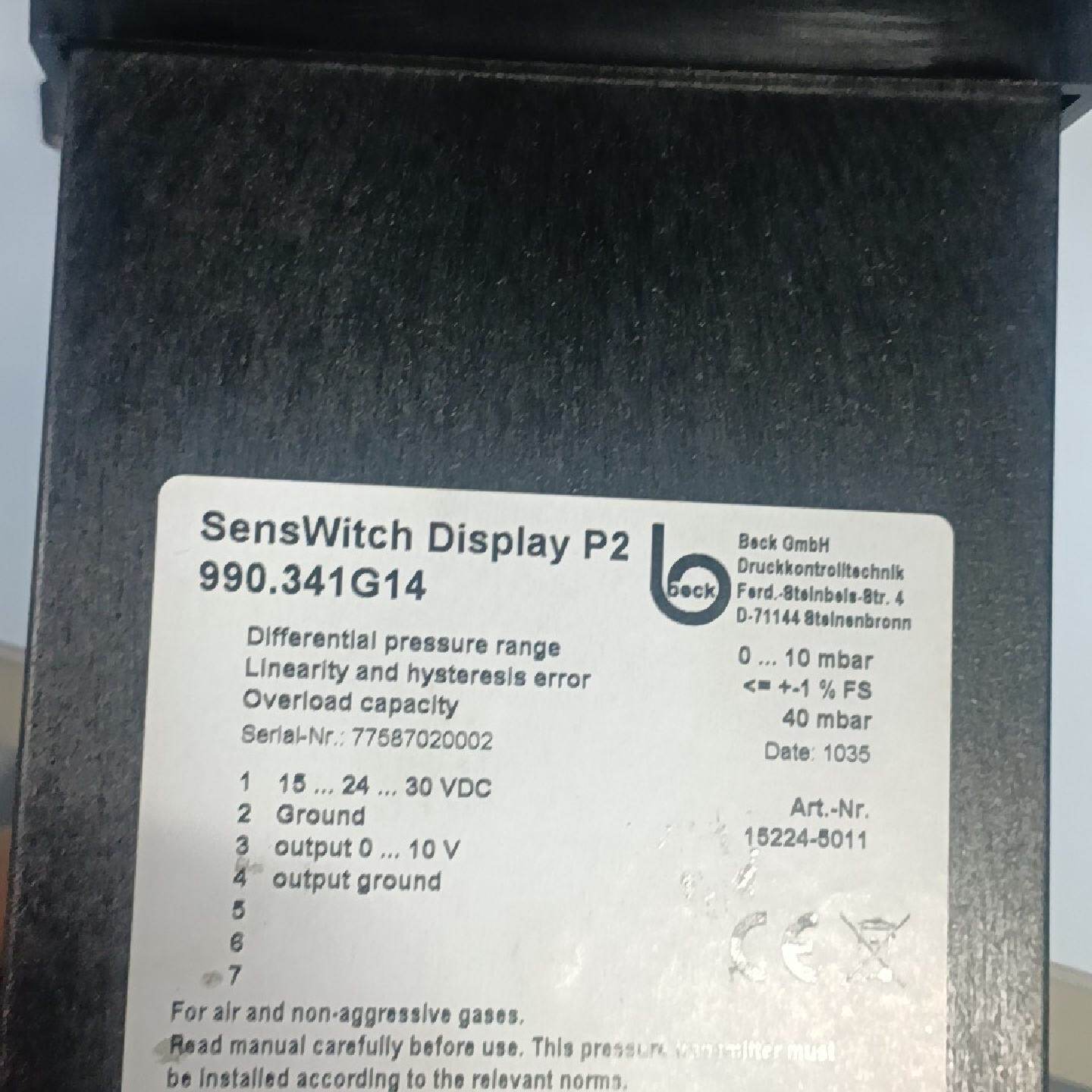 议价--德国Beck P2压力显示器，型号990.341G14，全新