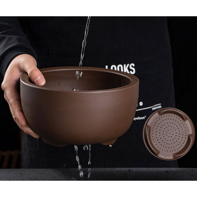 特价紫砂花盆陶瓷碗莲水培大口径多肉小盆栽粗陶釉透气绿萝