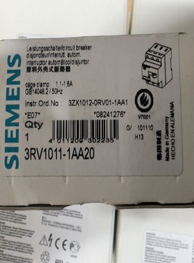 马达断路器 3RV1011-1AA20 ~询价