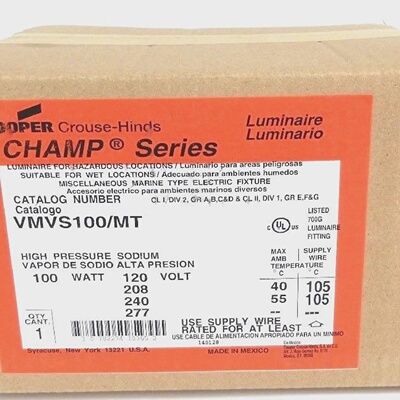 NIB COOPER VMVS100MT HIGH PRESSURE SODIUM BALLAST FIXTURE 10