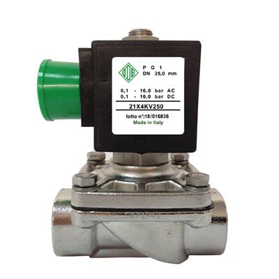 意大利ode电磁阀21x4kv250dn2524v先导式不锈钢316两通电磁阀
