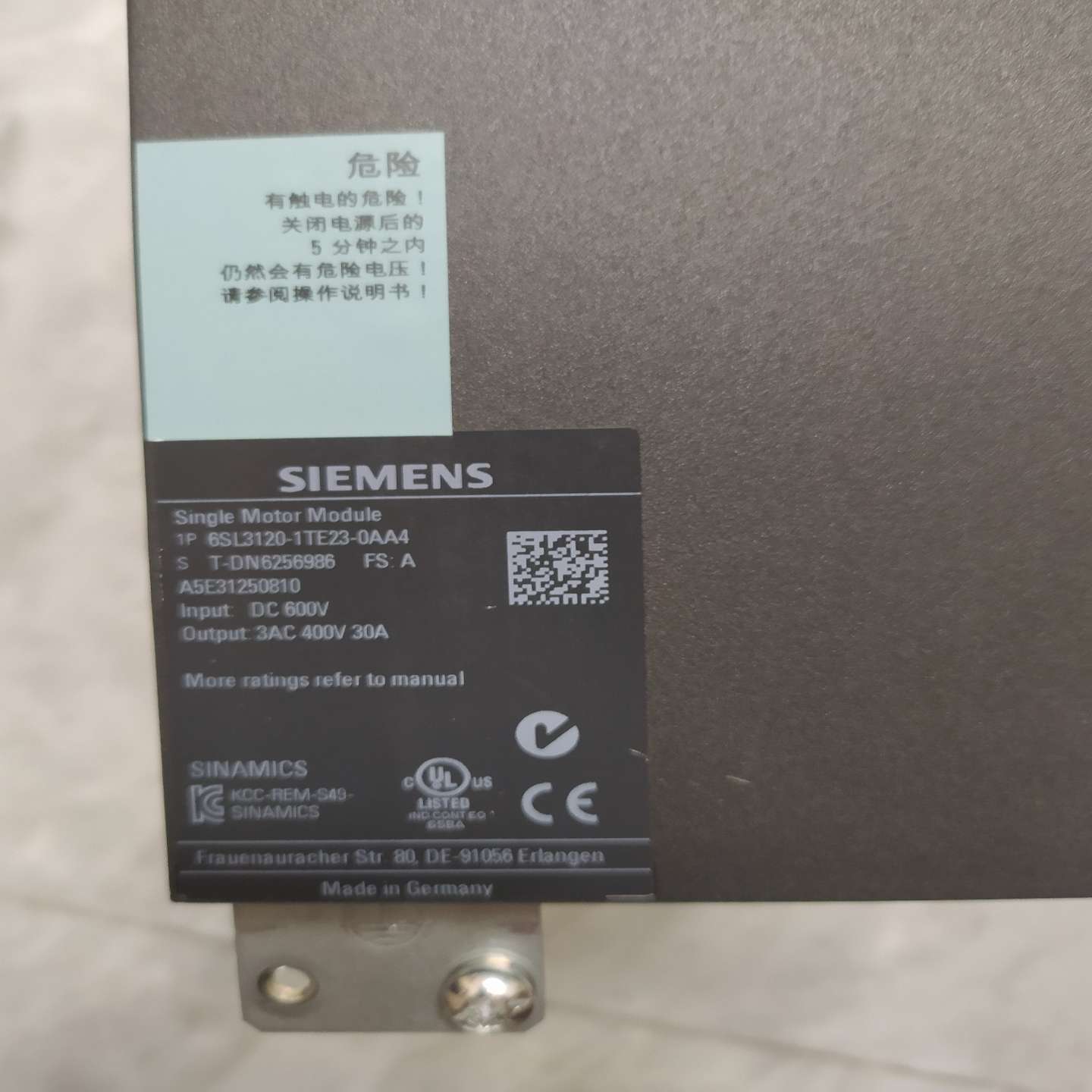 6SL3120-1TE23-0AA4S120驱动30A~询价