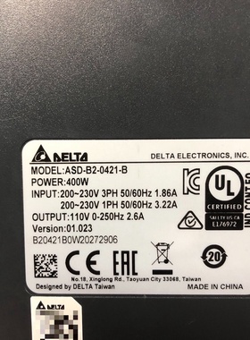 台达伺服驱动器ASDB20421B-议价