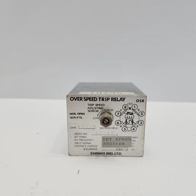 SHINKO OVERSPEED TRIP RELAY 1322 RPM