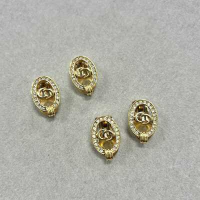 询价~【Dior迪奥 CD耳夹】中古vintage经典款，金色镶嵌