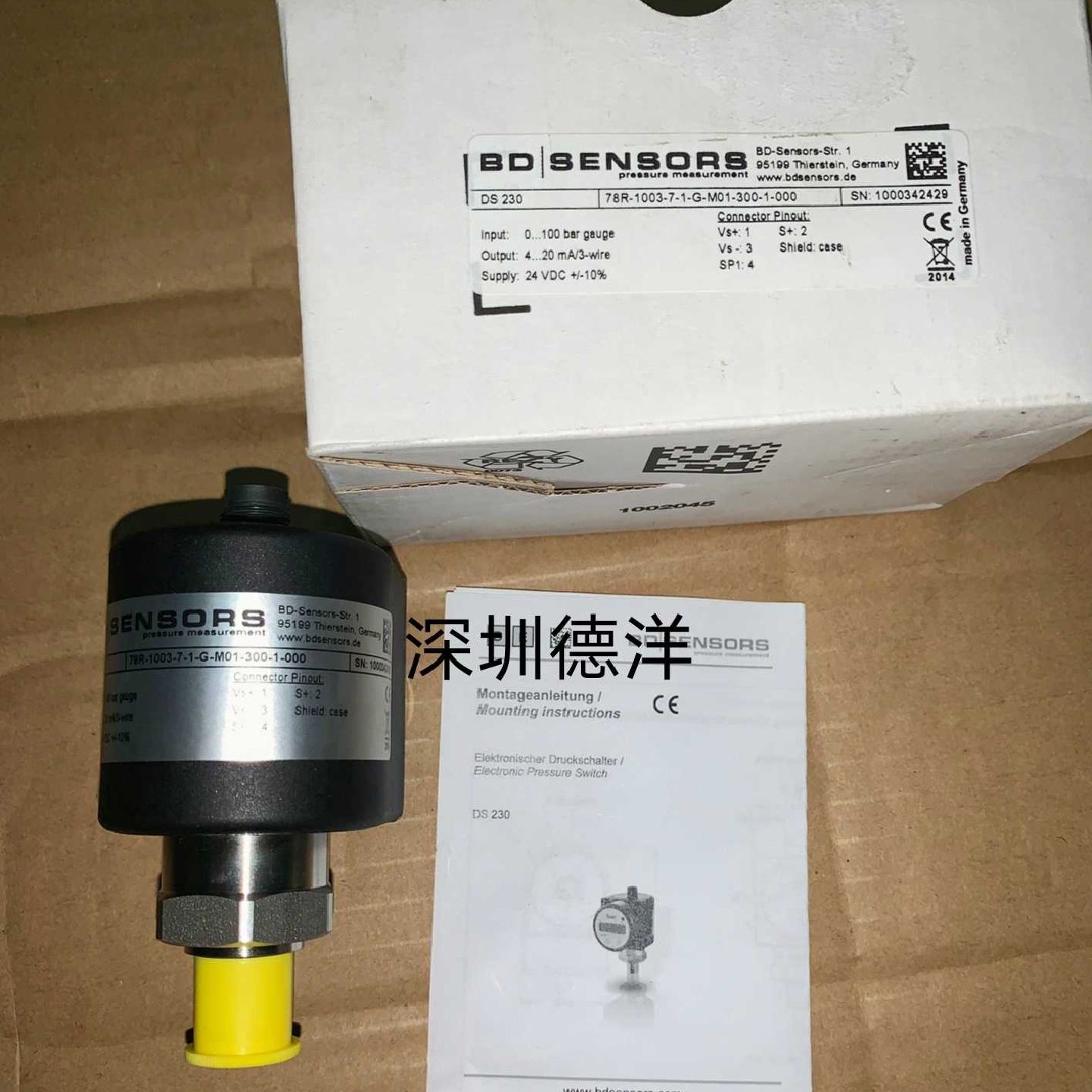 议价*现货*德国BD SENSORE感测器DS230-78R-1003-7-1-G-M01-300-1 - 实物图