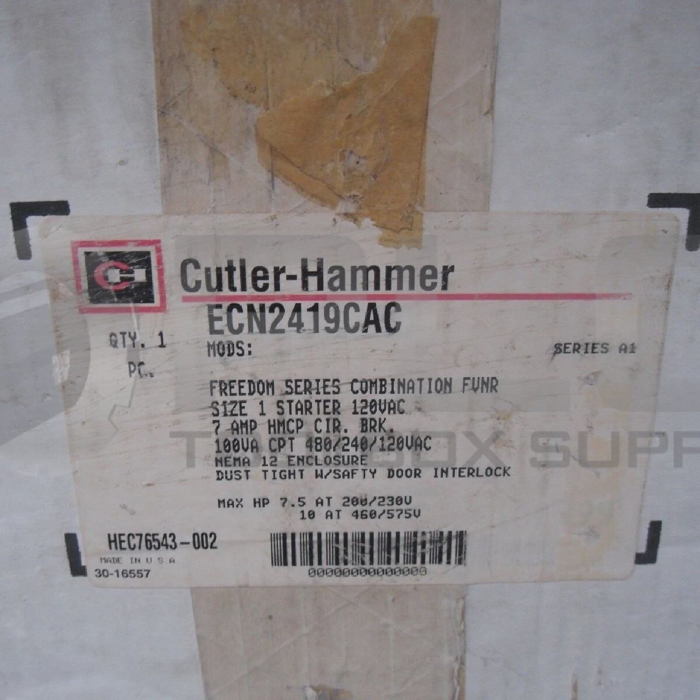 Nuevo Cutler Hammer Ecn2419cac Arrancador Combinado Tamao 1 - 实物图