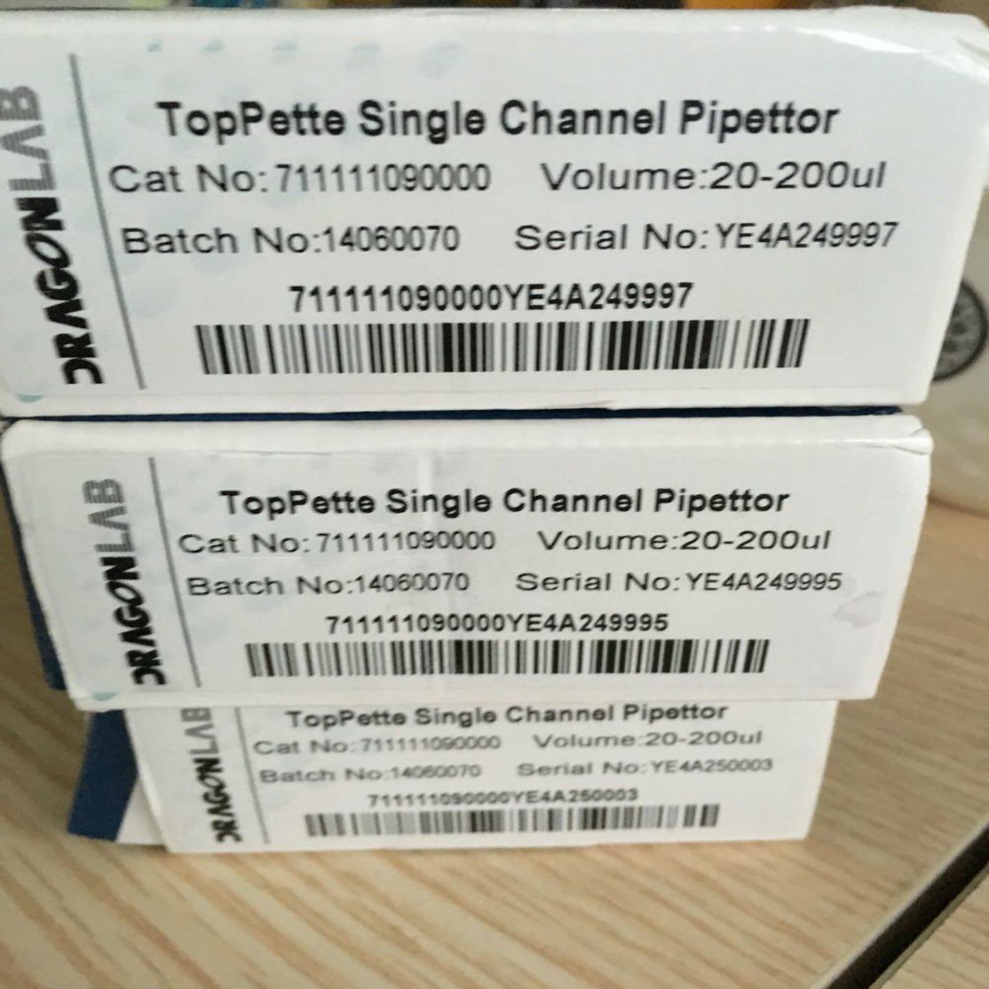 配件大龙单道移液器 TopPette系列10-100 20-200ul 老包装议价