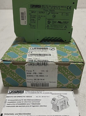 PHOENIX  CONTACT MINI100PS240AC1015DC2 POWER SUPPLY NEW MFG