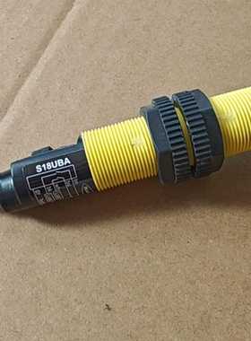 美国BANNER邦纳超声波传感器，型号S18UBA，黄色外壳--议价商品