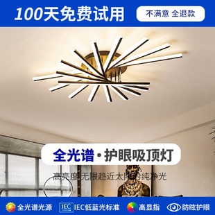北欧轻奢灯大气家用圆形客厅 全光谱灯具现代简约吸顶灯2025年新款