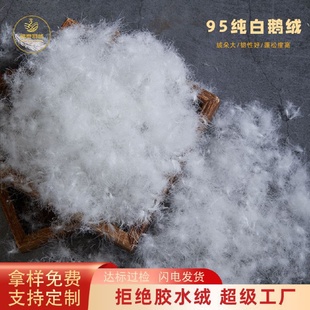 白色填充物高蓬松绒朵大批发鹅绒 95白鹅绒厂家直销水洗羽绒服装