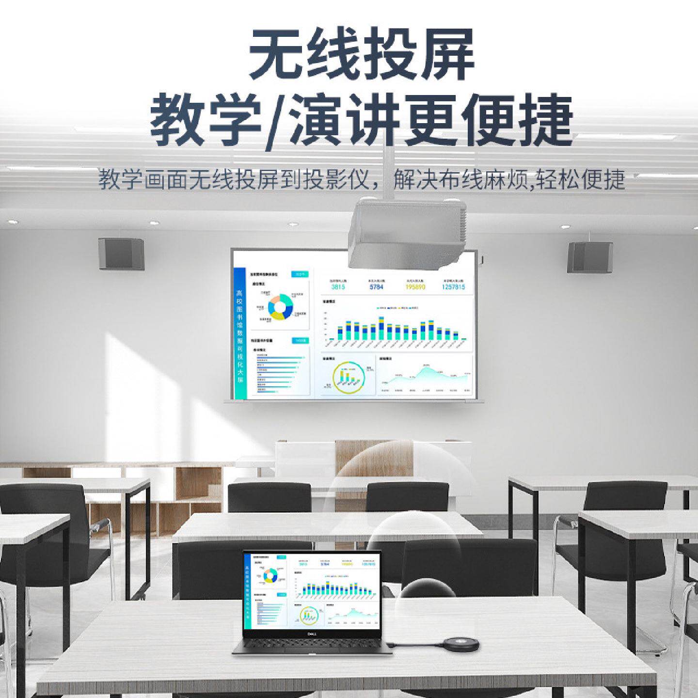 投屏器传输器电脑点对点同屏高清投影仪无线视频输出到显示器电视