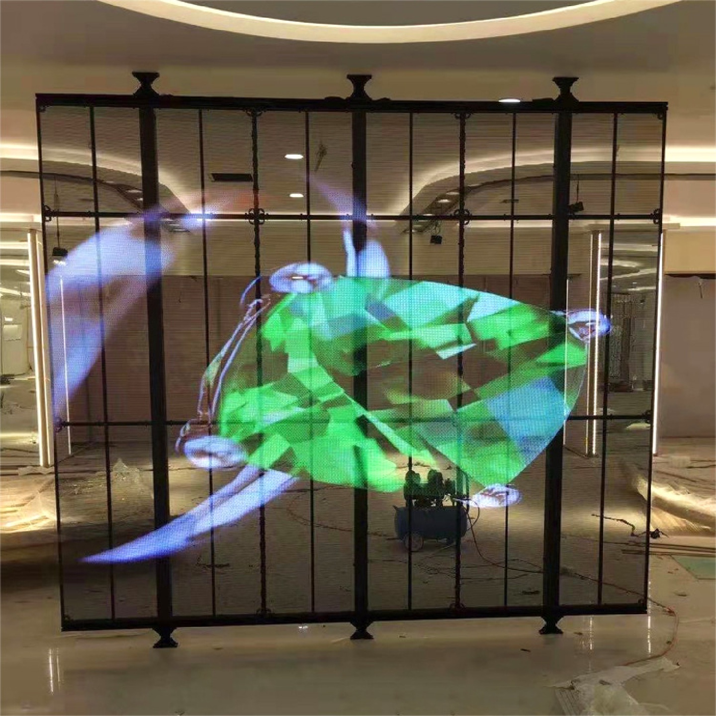 LED格栅屏玻璃屏弧形透明屏幕墙透明屏圆面圆柱透明屏异型