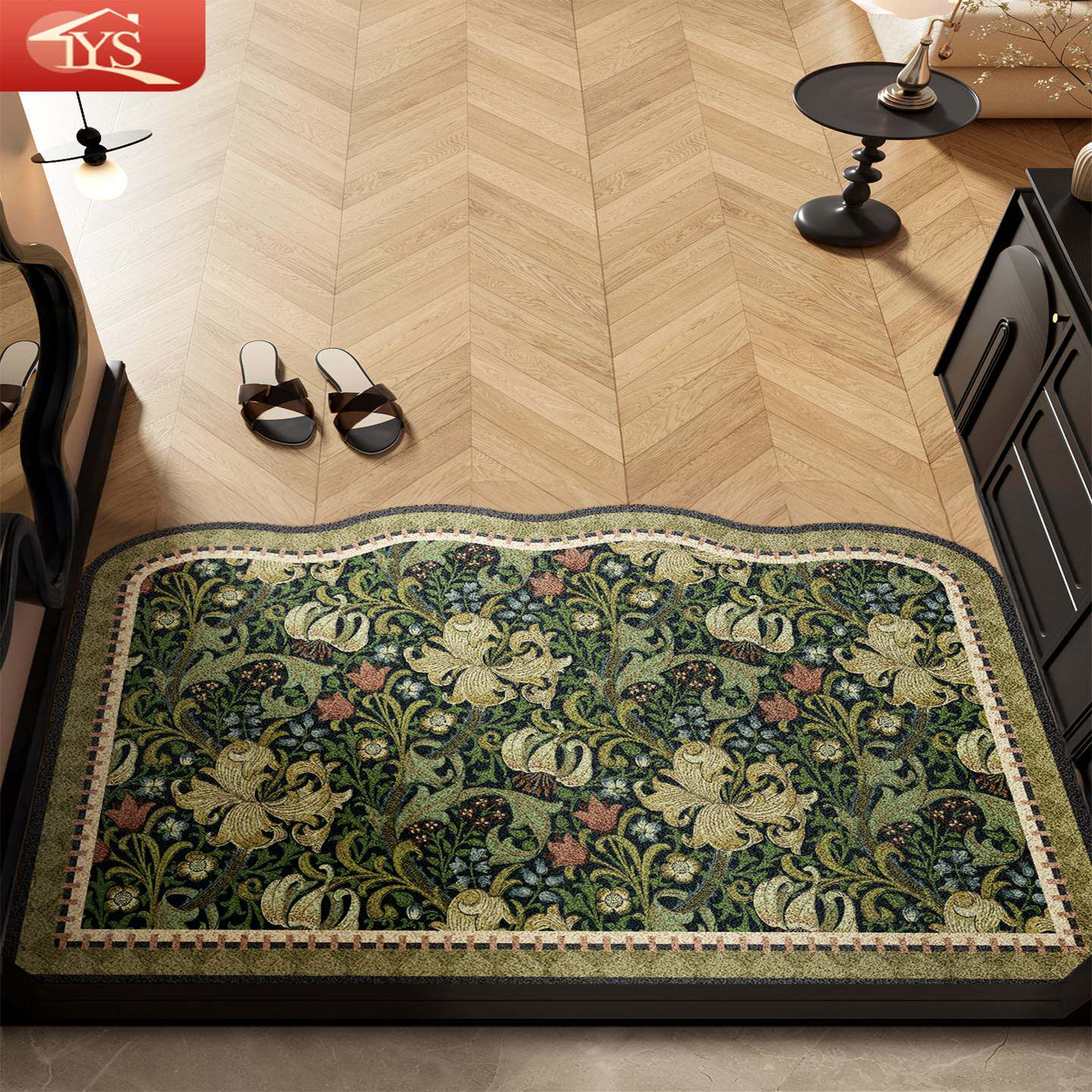 中世纪风格入口门地板垫2025新钢丝圈防滑地毯脚垫入口门摩擦土门