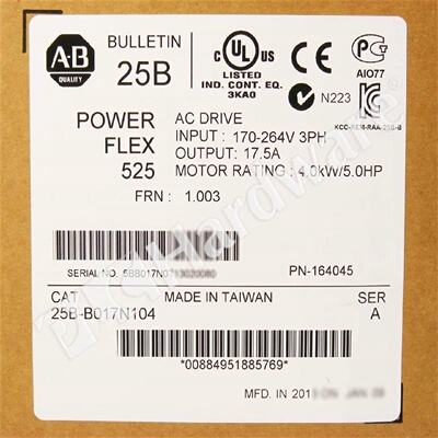 议价25B-B017N104 PowerFlex 525 交流变频器 全新原装 25BB017N1